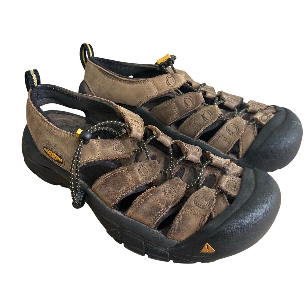 KEEN Men’s Newport H2 Sandals Brown Leather Outdoor Hiking Water Shoes Size 9